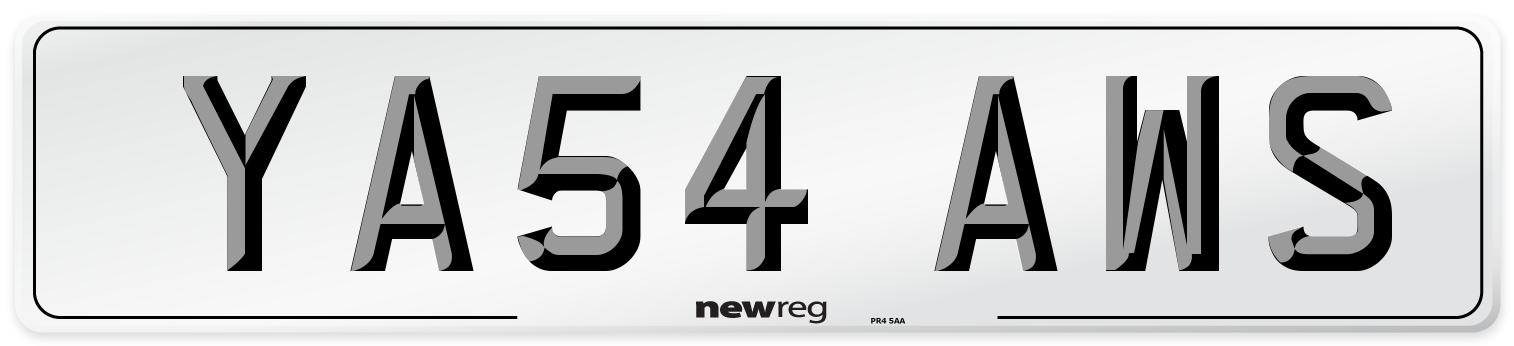 YA54 AWS Number Plate from New Reg